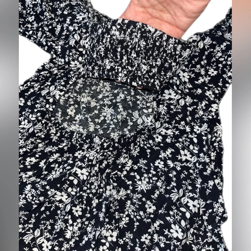 A.New.Day Women’s crepe flutter short sleeve Midi Dress Floral Size S